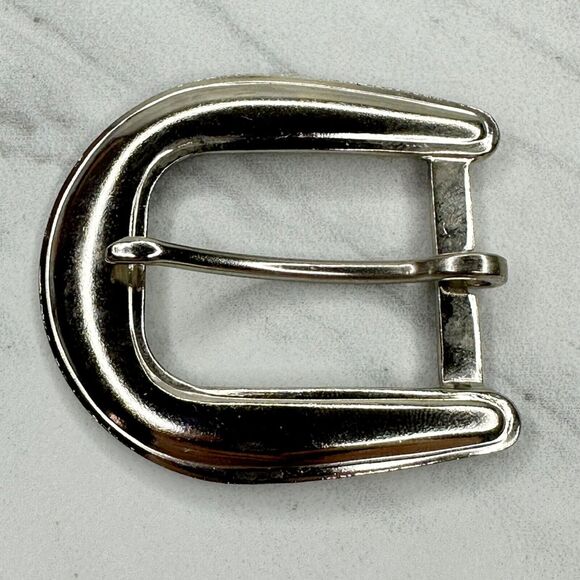 Rounded Silver Tone Simple Basic Belt Buckle - Picture 1 of 10